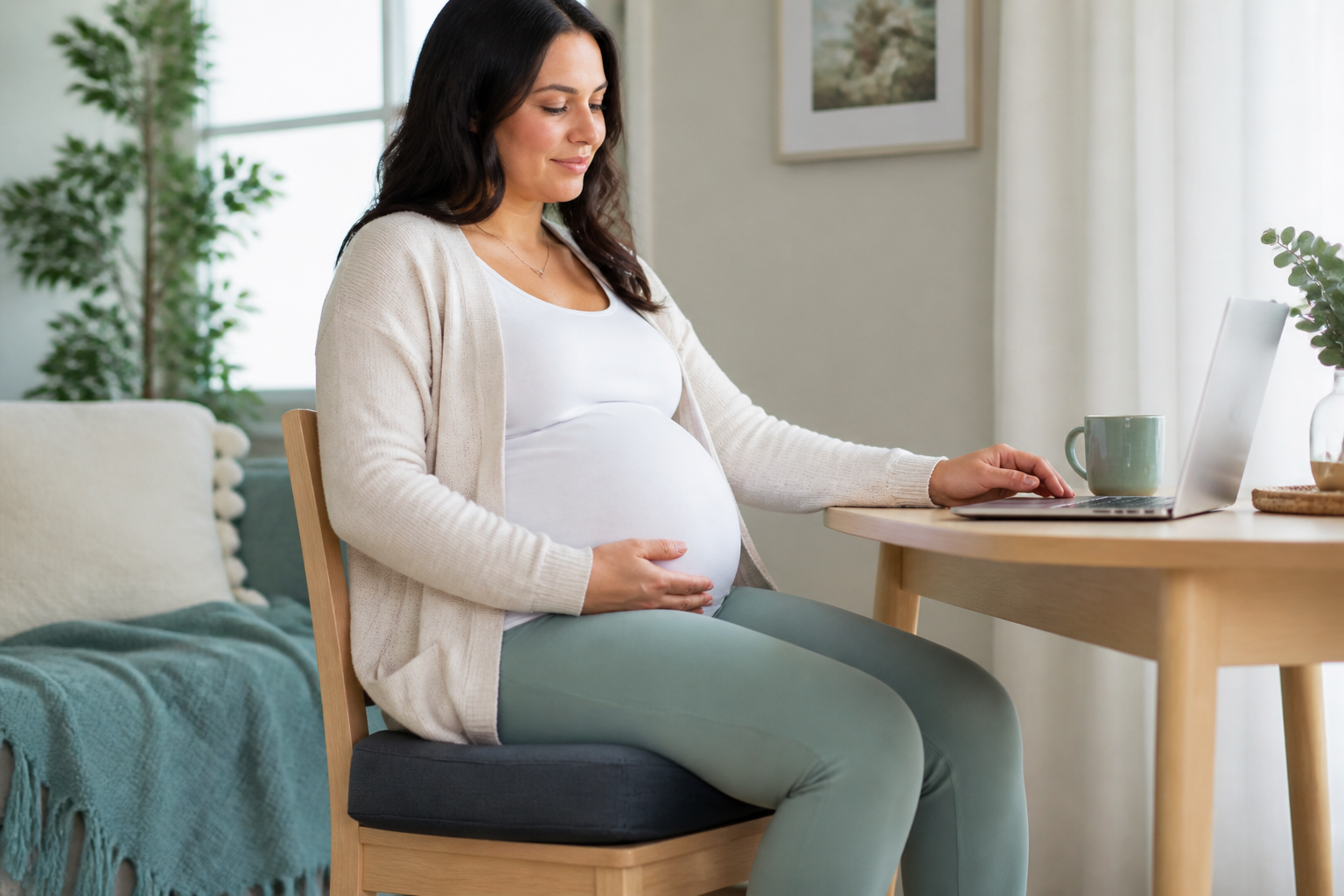 Ergonomic seating setup related to Best Coccyx Cushion for Pregnancy and Postpartum (2026)